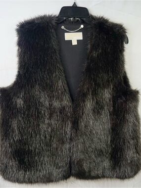 Michael Kors Black Faux Fur Vest